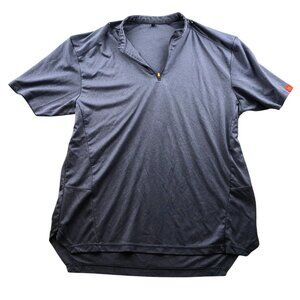 McDonald's Employee Uniform Shirt Unisex Large Short Sleeve 1/4 Zip Classic Blue